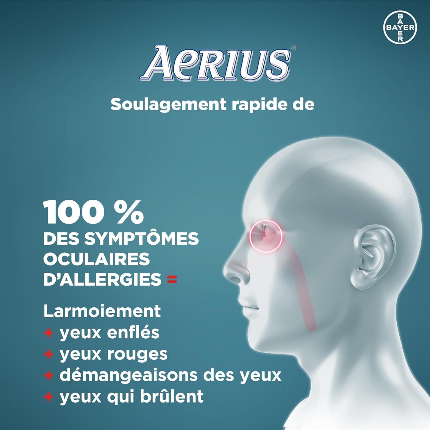 AERIUS Allergy Medicine, Fast Relief, 24-Hour, Non-Drowsy, 15 Symptoms, 70 Tablets