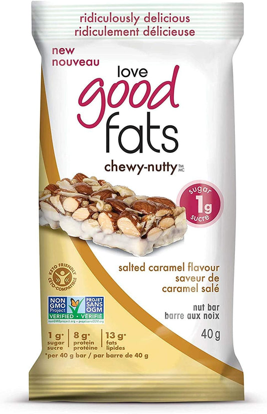 Love Good Fats Chewy-Nutty Salted Caramel Bar 40g 40 gram