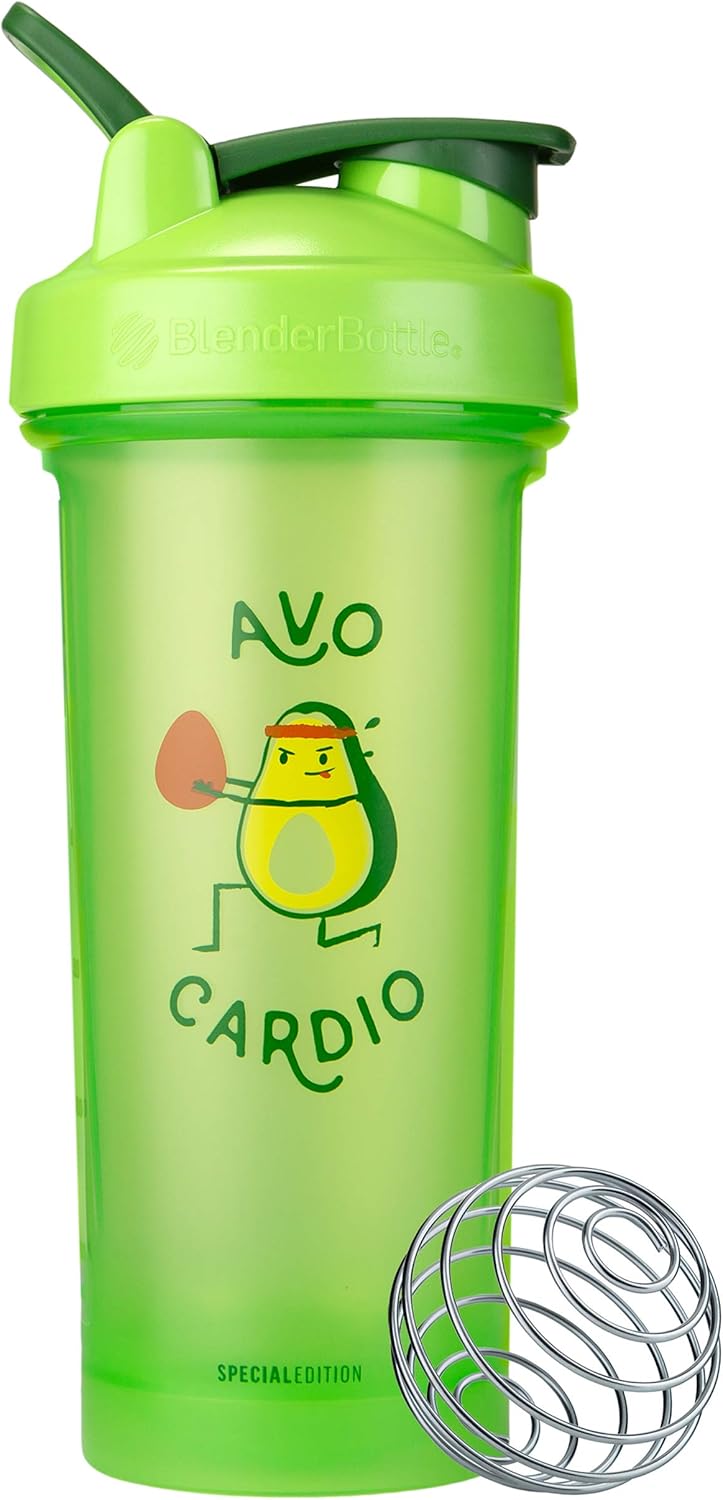 BlenderBottle Just for Fun Classic V2 摇摇杯,非常适合蛋白奶昔和运动前饮品,28 盎司,AVO Cardio