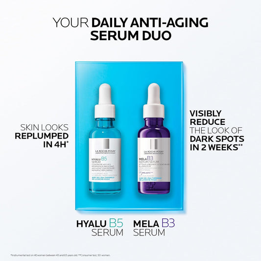 La Roche-Posay Hyaluronic Acid Face Serum, Hyalu B5 Hyaluronic Acid Serum for Face, with Vitamin B5 & Anti-Aging BUNDLES with Mela B3 Serum or Ultra Fluid SPF 50+. Suitable for Sensitive Skin