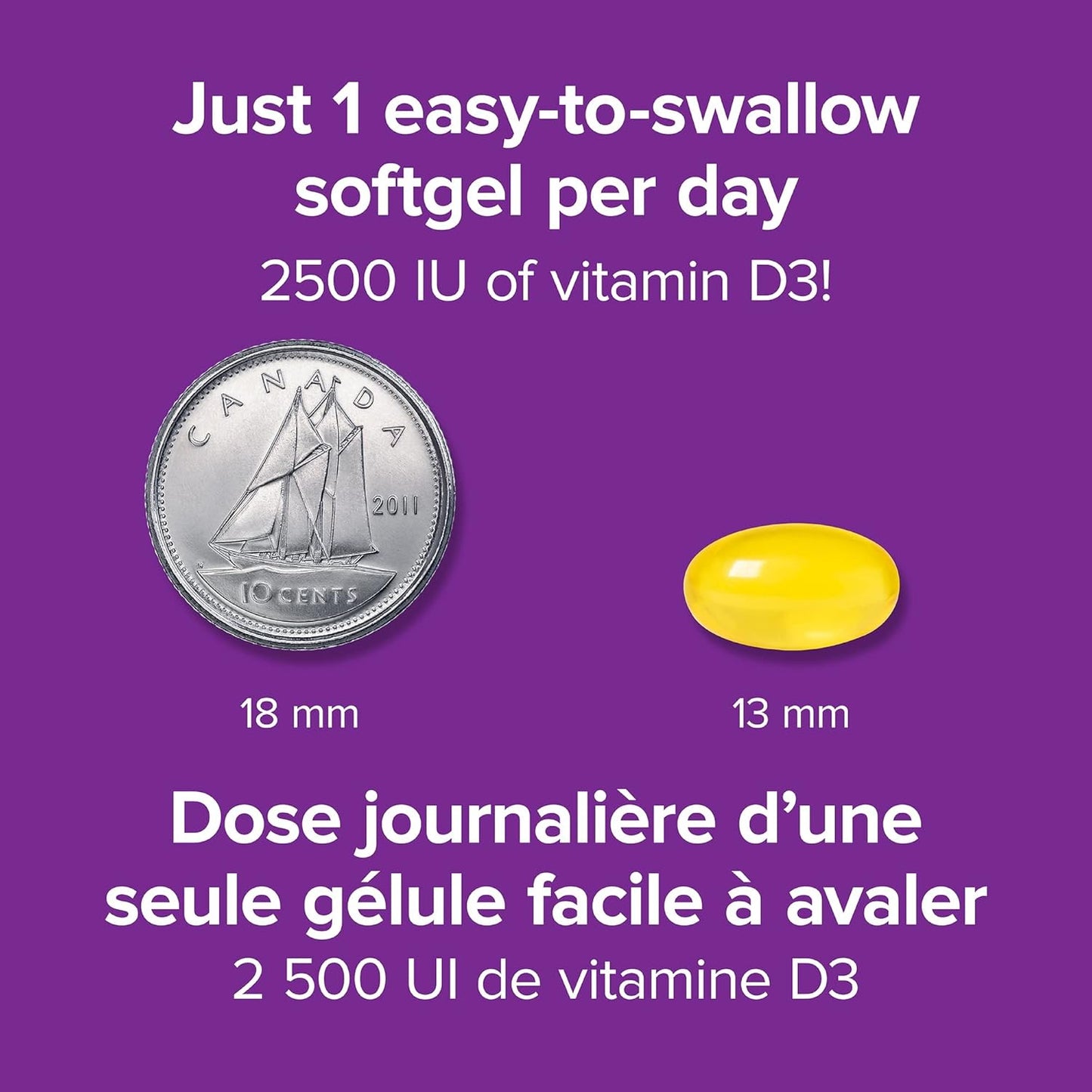 Webber Naturals 维生素 D3 2500 IU 加强型,180 粒软胶囊,有益于骨骼和牙齿健康,并有助于预防维生素 D 缺乏症