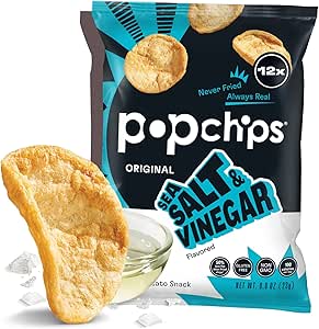 Pop Chips - Sea Salt & Vinegar Potato Chips (6 x 142g)