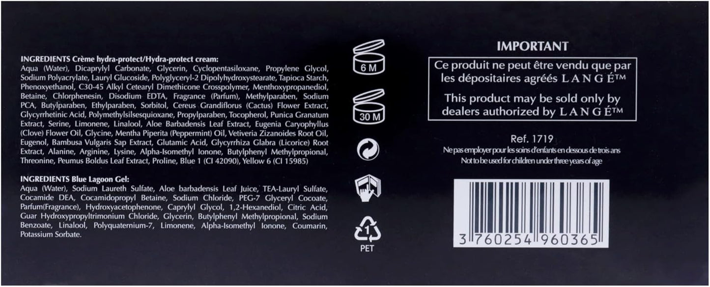 Lange Hydra-Protect Collection 1.7oz Hydra-Protect Smooth Cream, 6.08oz Blue Lagoon Gel Men 2 Pc