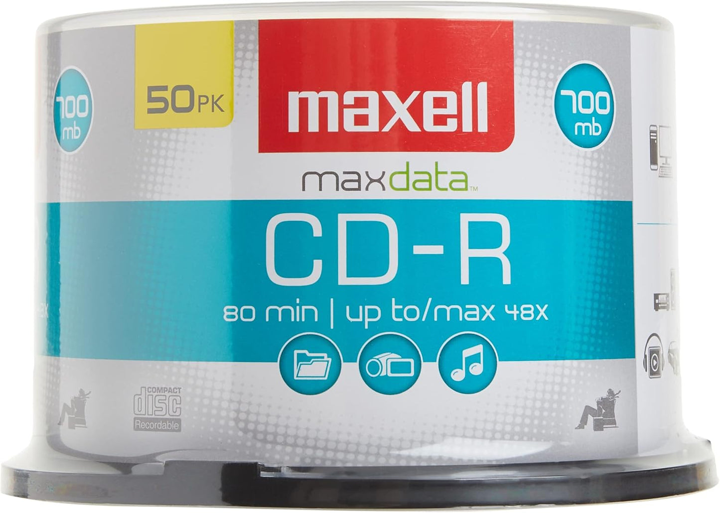 Maxell CDR70050Y 50Disc CDR Cakebox 648250