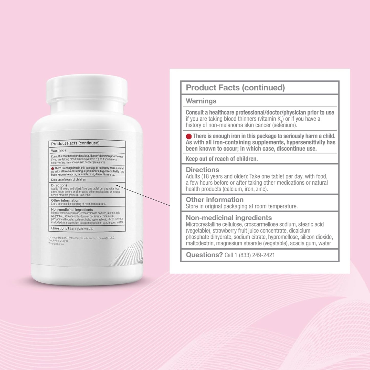 TheraNatal 核心孕前维生素和矿物质补充剂(90 天供应)| 女性孕前核心营养素