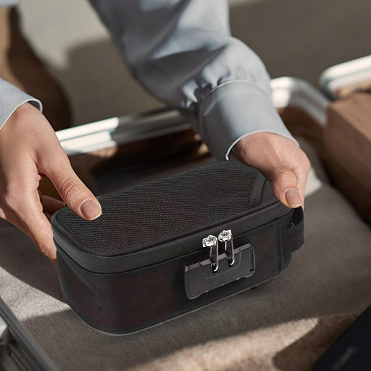 防臭袋,輕鬆攜帶防臭袋收納袋活性碳吸附效果防臭容器帶鎖旅行收納袋(黑色)