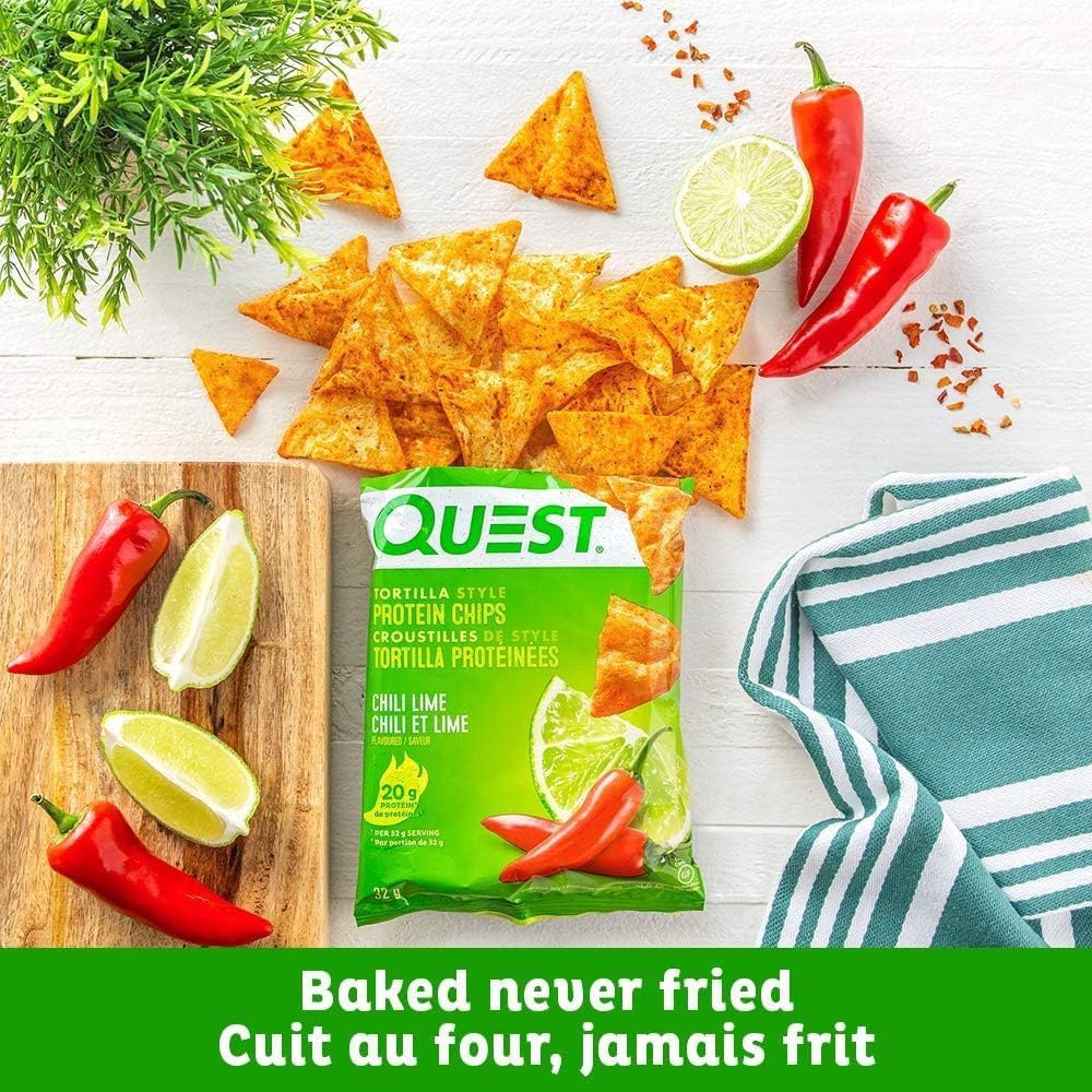 Quest Nutrition 玉米饼风味蛋白片,辣椒青柠味,32 克(1 包)