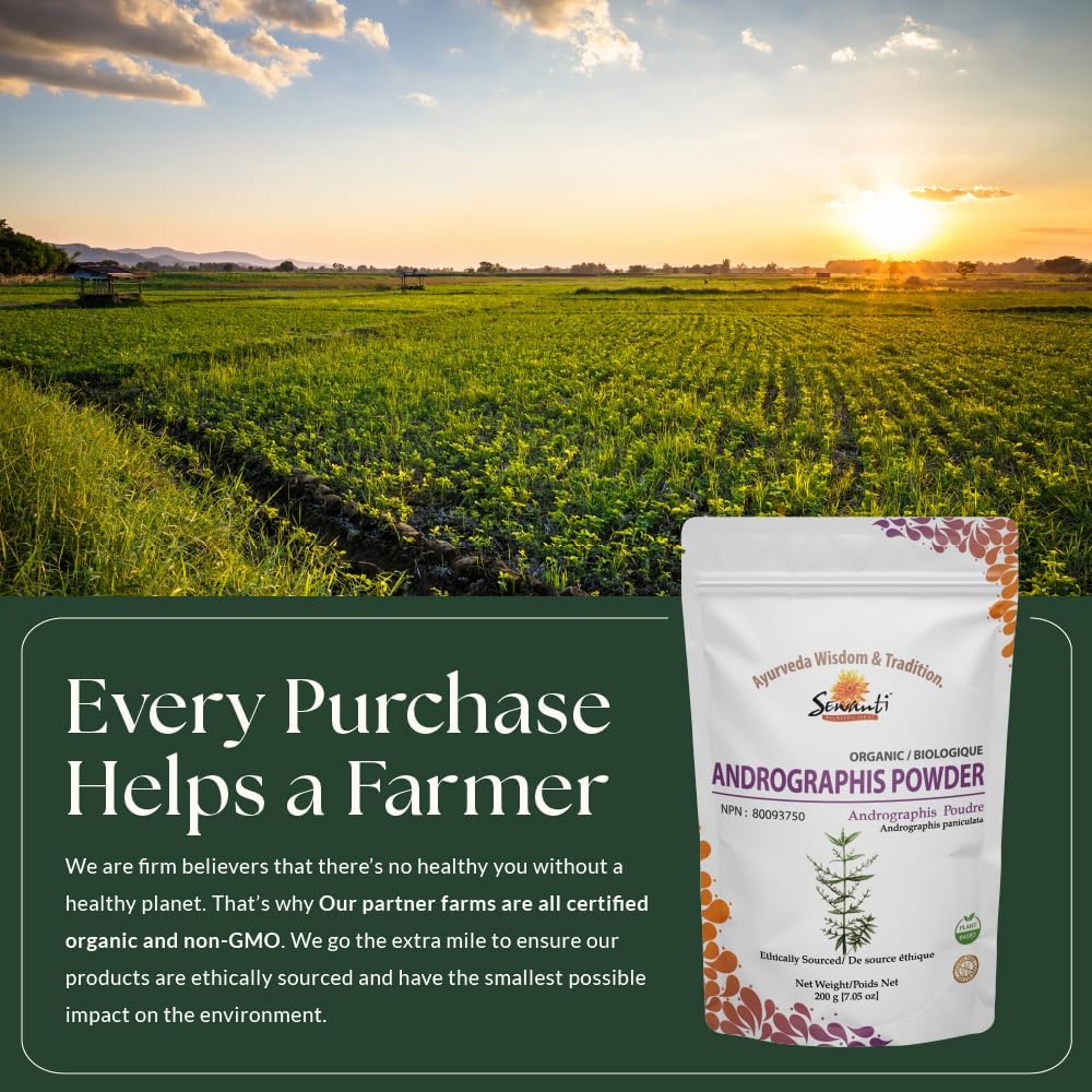 有機穿心蓮粉 200g/ NPN 80093750/ Kalmegh/穿心蓮/有益肝臟健康