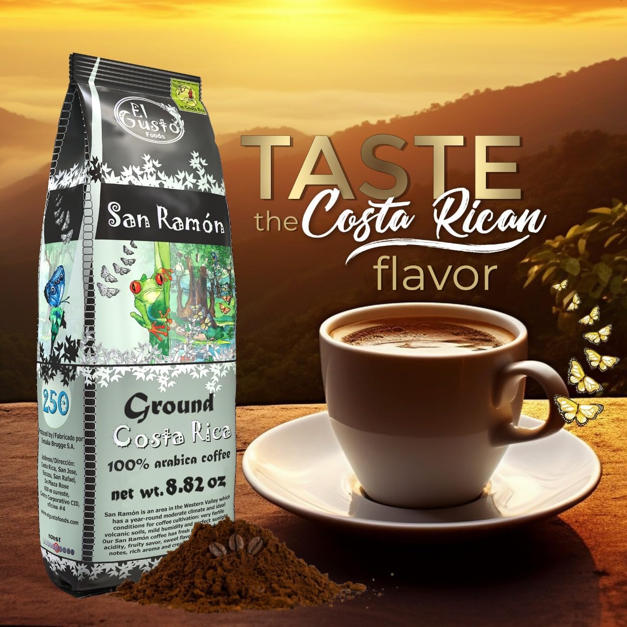 El Gusto San Ramón 研磨咖啡,中度烘焙,哥斯达黎加单一产地 250 克