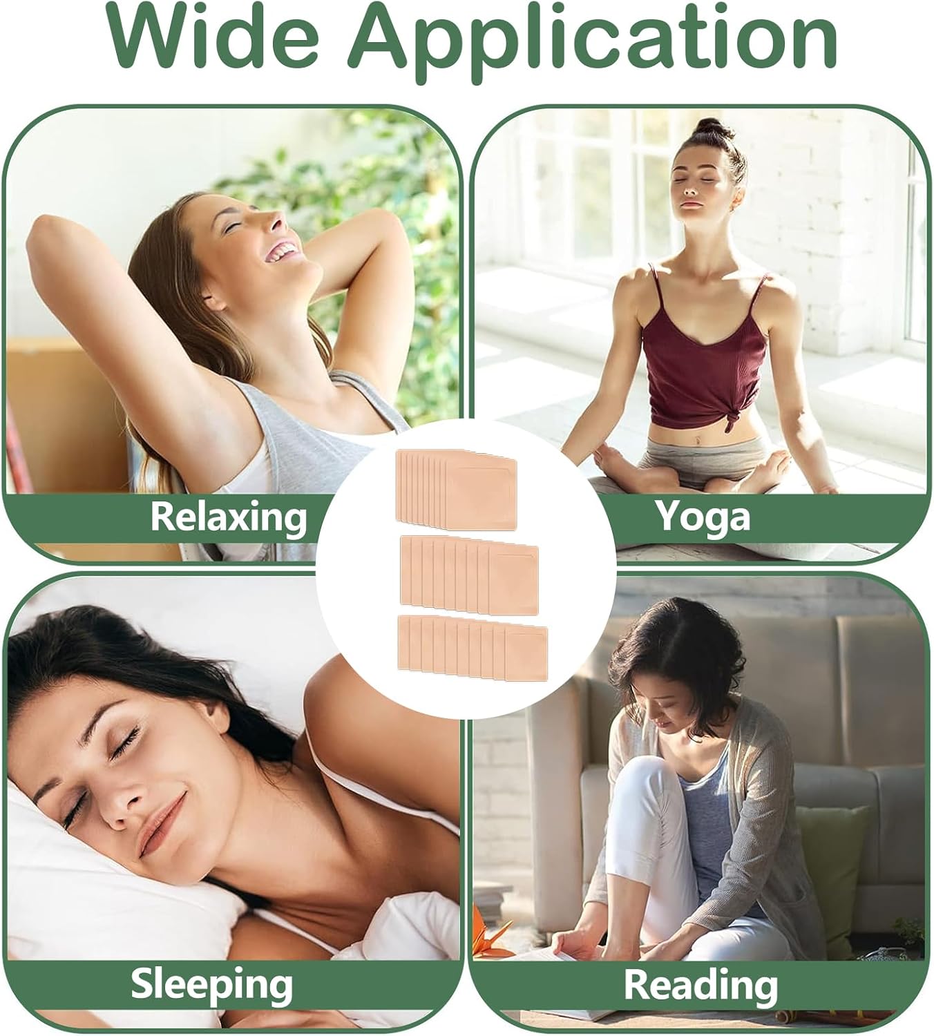 30Pcs Castor Oil Packs, Castor Oil Pack Wrap Organic Cotton, Self-Adhesive Castor Oil Patches, Small Disposable Castor Oil Patches, 3 Sizes Castor Oil Pack No Wash Leak Proof (Skin Tone)
