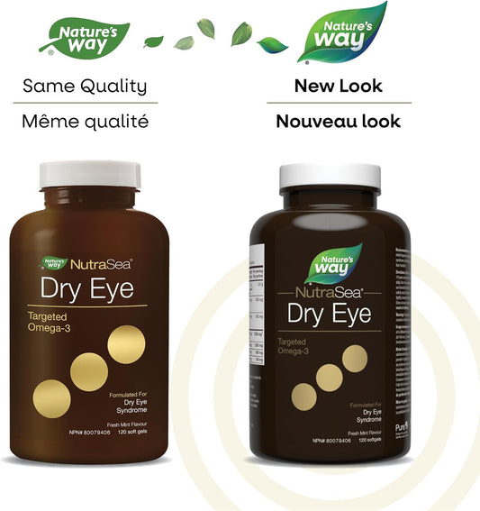 Nature's Way NutraSea Dry Eye Advanced Omega-3 Supplement - Helps Improve Symptoms of Dry Eye Syndrome and Support for Proper Tear Function – 1500mg of EPA+ DHA & 150mg GLA Blend - 120 Soft Gels, Fresh Mint Flavour