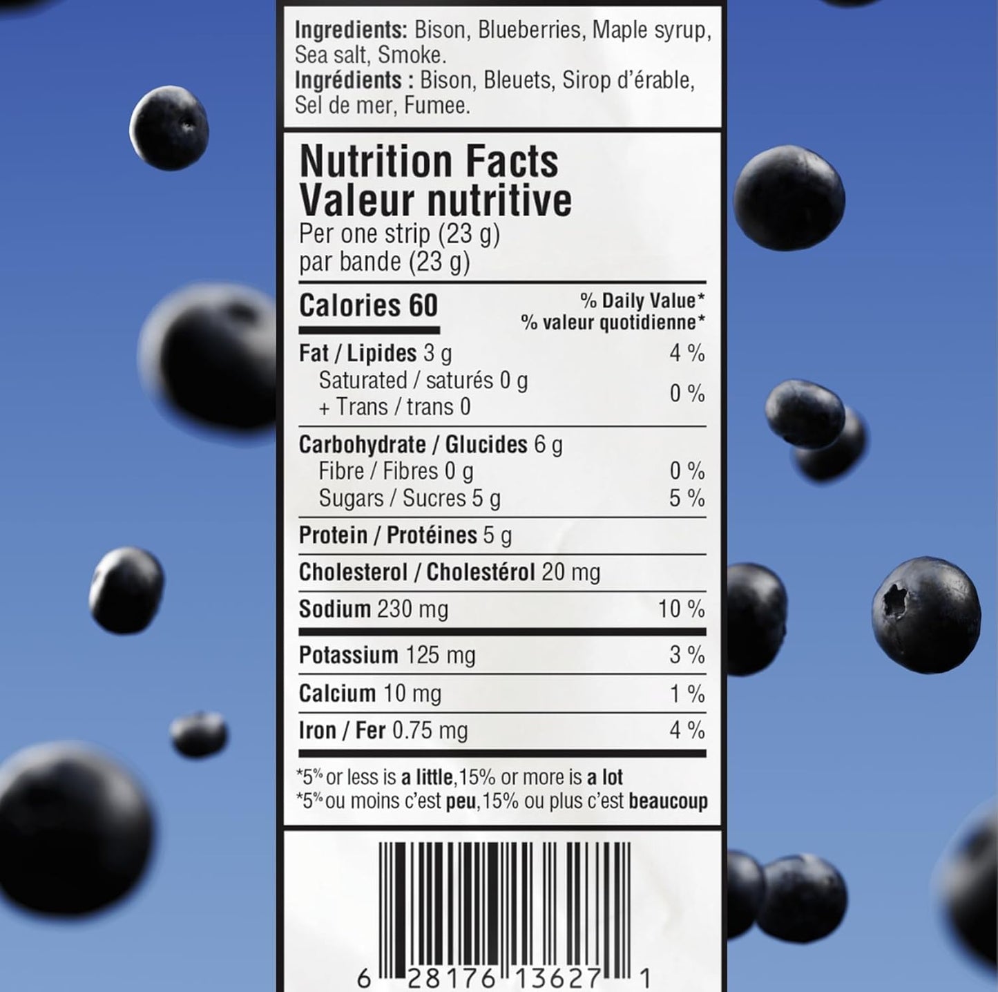 Bison Blueberry Pemmican Meat Snack | Indigenous Superfood | Made w/Grass-Fed Bison | Canadian, Indigenous-Owned | High Protein, Gluten-Free, Soy-Free, 4-Pack