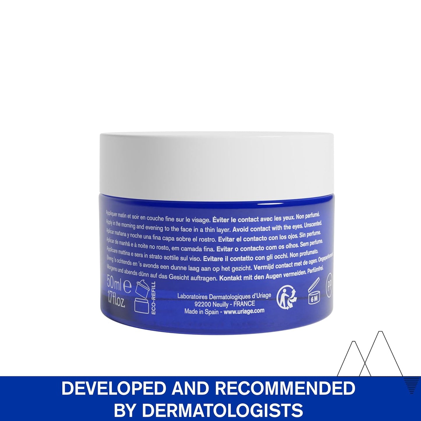 Uriage CICA Daily Repairing Concentrate Cream - Daily Moisturizer With Hyaluronic Acid, Vitamin B5 & Ceramides - Fragrance-Free - 50ml