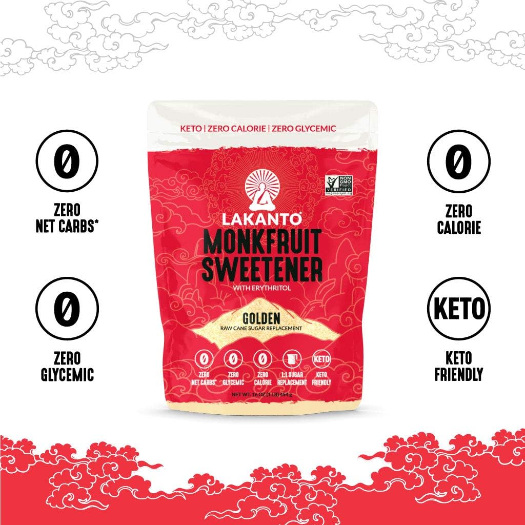 Lakanto - Monkfruit Sweetener Golden - 1 lb (Packaging May Vary)