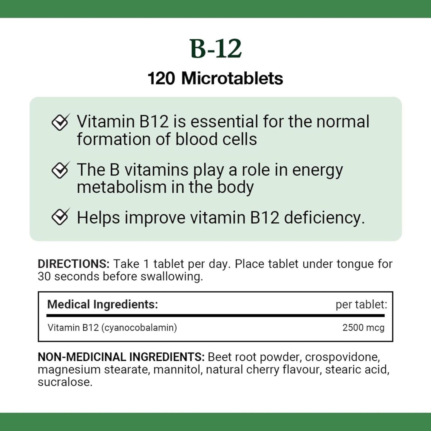 自然之宝维生素 B-12 补充剂,2500 微克,速溶片,天然樱桃味,有助于能量代谢,对血细胞的正常形成至关重要,120 片,42 克