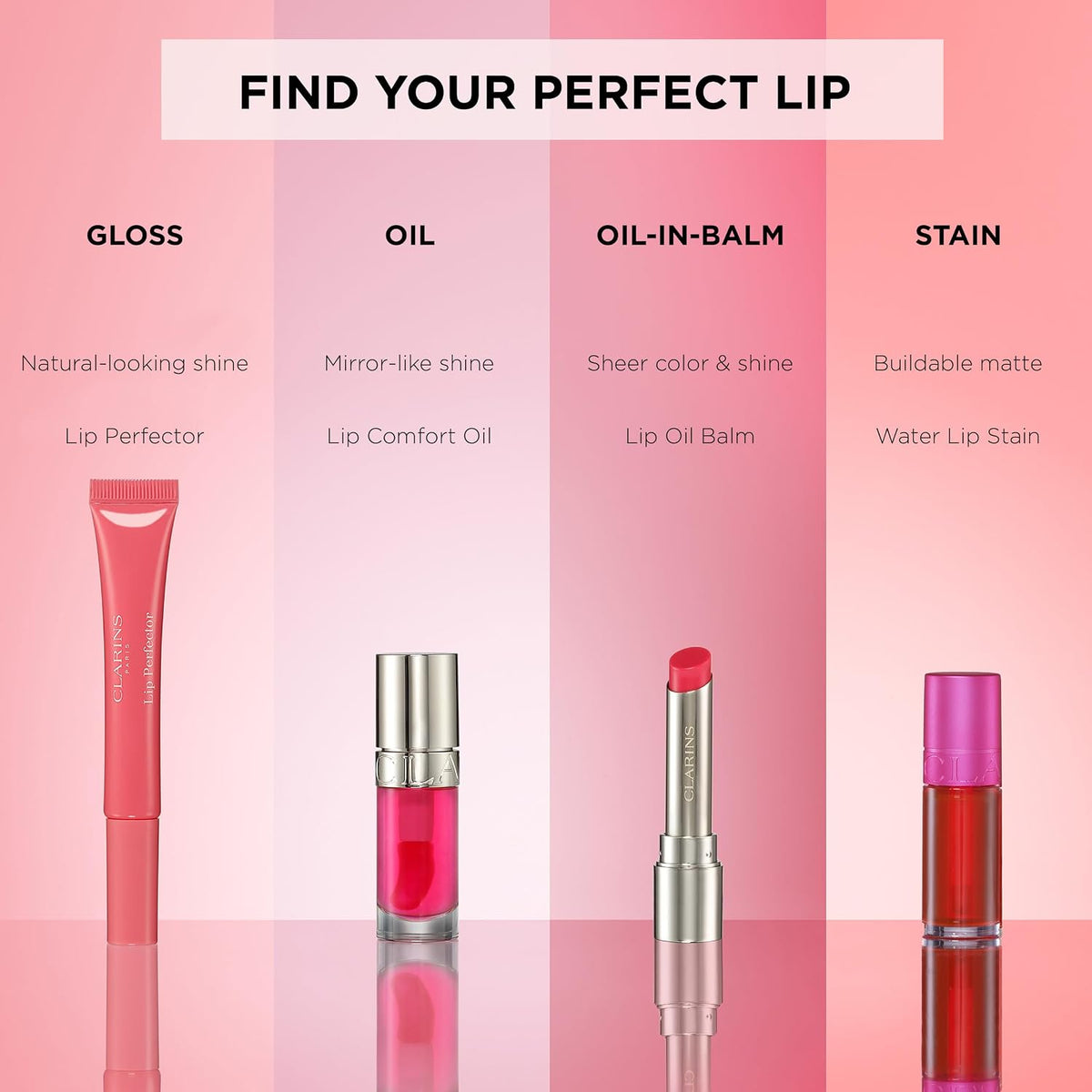Clarins Lip Oil Balm, 01 Pale Pink | Nourishes, Hydrates, and Visibly Plumps | Natural, Sheer Finish and Shine | Contains Hydrating Peptide