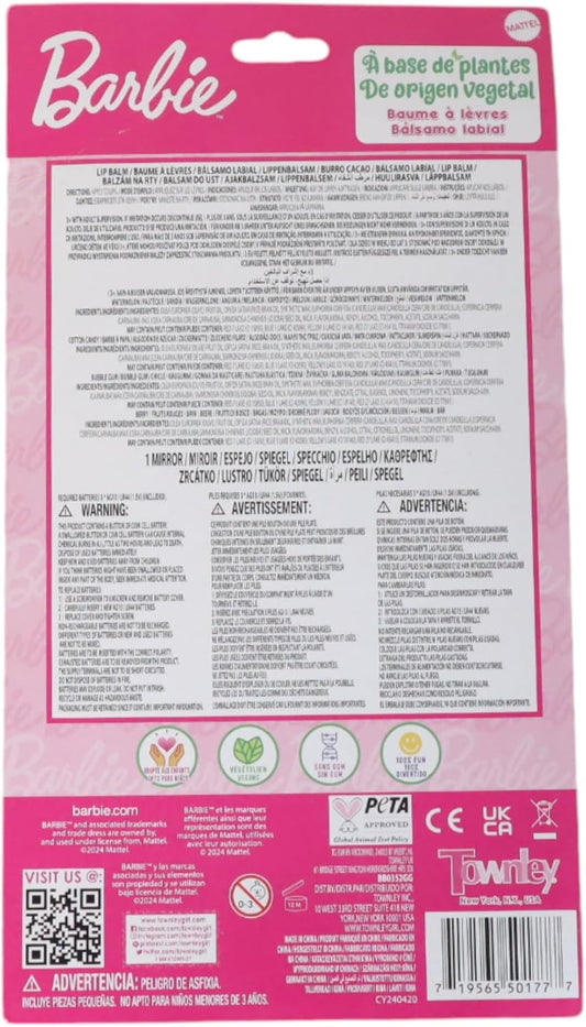 Townley Girl Barbie 4 支裝潤唇膏(附發光鏡子) - 保濕、保濕潤唇膏