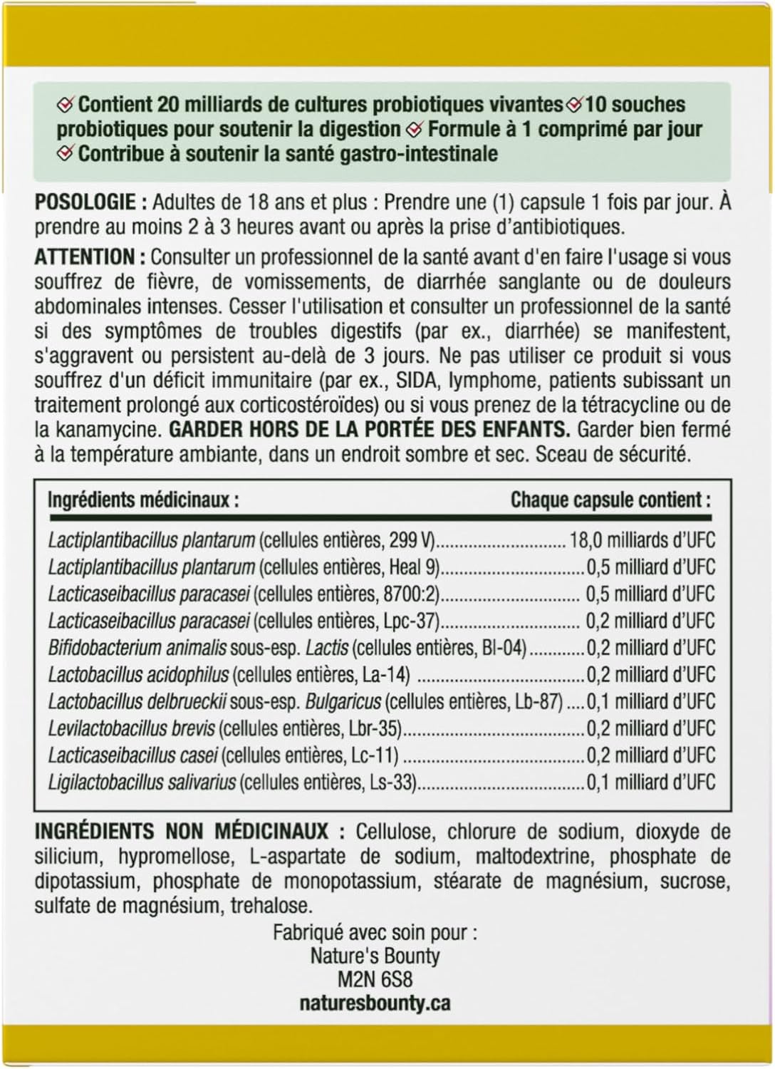 自然之宝益生菌,200亿活性菌,消化支持,胶囊,30克