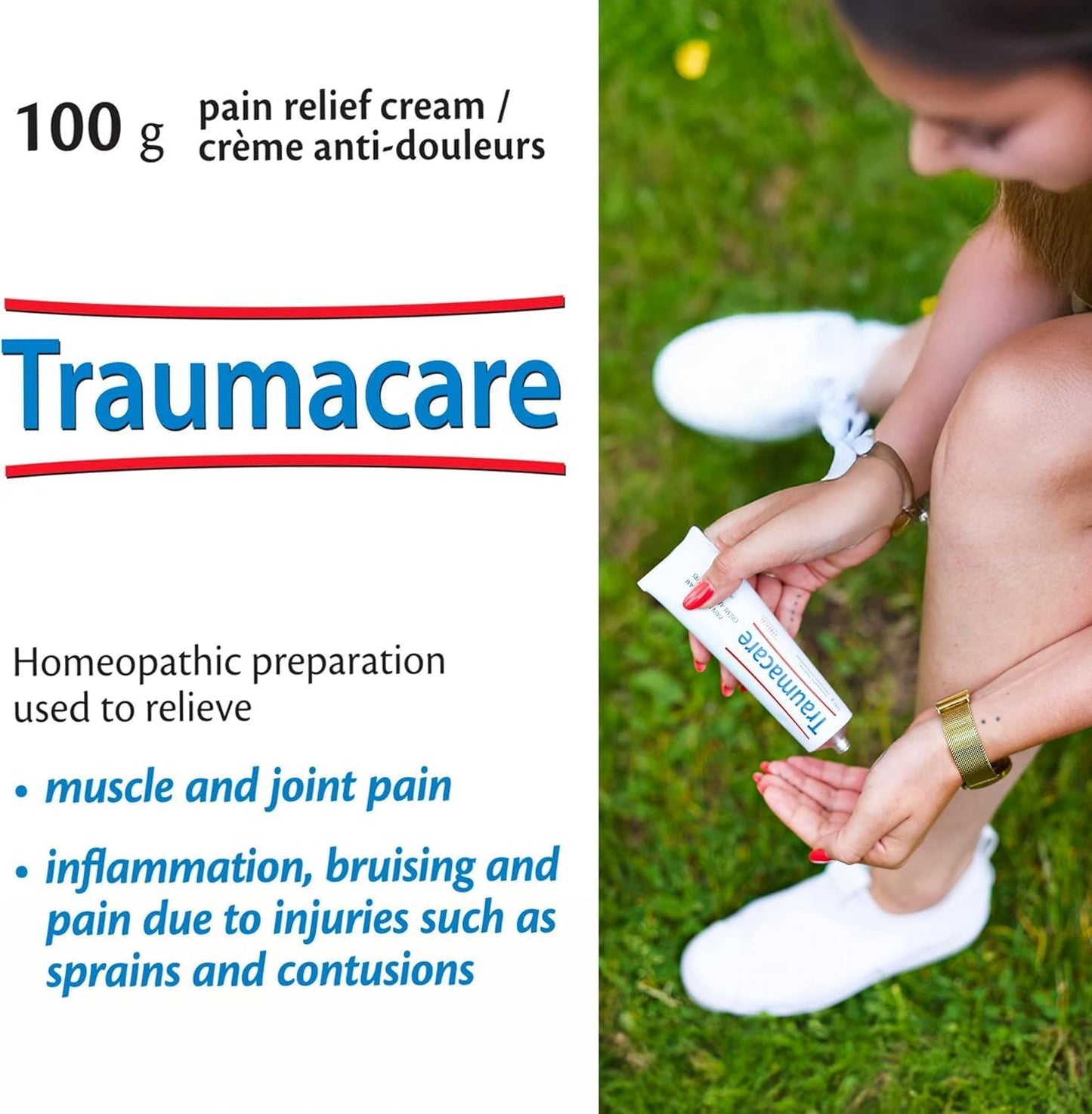 Traumacare 止痛膏 100g 管裝,舒緩肌肉和關節,山金車配方,不油膩,無香型,支持積極的生活方式,快速吸收,適合成人和兒童日常使用