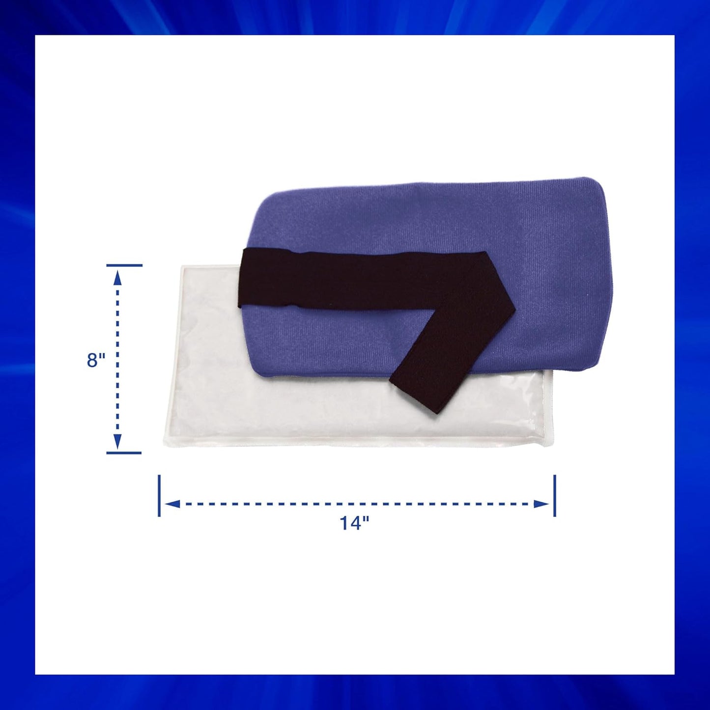 Thermipaq ICY Cold Pain Relief Wrap - Large 8x14 Thermal Clay Knee Ice Pack Wrap for Knee Pain Relief - Long Lasting - Adjustable Strap for Shoulders, Neck Pain Relief, Back Pain Relief, & Elbow