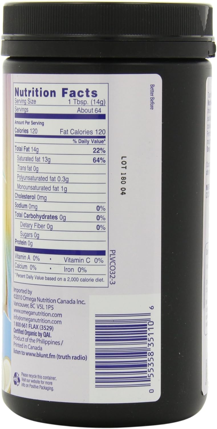 Omega Nutrition, Organic Virgin Coconut Oil, 908g (Pack of 1)