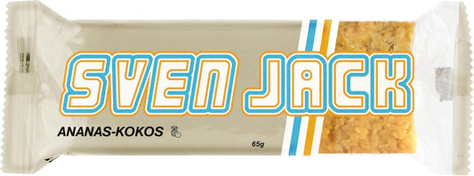 SvenJack Vegan Oat Bar Pineapple Coconut - 20 × 65g - High‑Fibre, Low‑Sugar, Gluten‑Free Tropical Oatmeal Energy Snack with Dried Pineapple & Coconut