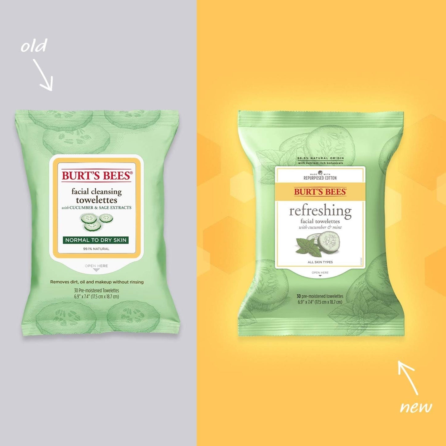 Burts Bees 黃瓜薄荷潔面濕紙巾(男女通用)30片裝