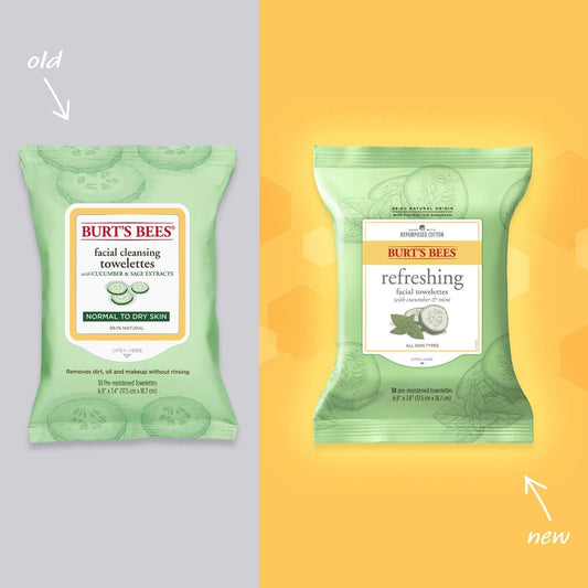 Facial Cleansing Towelettes - Cucumber and Mint by Burts Bees for Unisex - 30 Count Towelettes