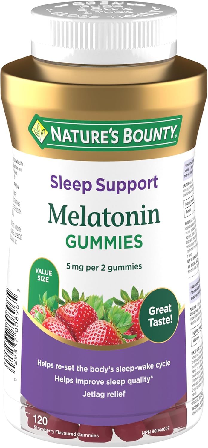 自然之寶褪黑素軟糖,幫助重置睡眠-覺醒週期,幫助增加總睡眠時間,幫助減少入睡時間,幫助減輕時差影響,草莓味,超值裝,300克