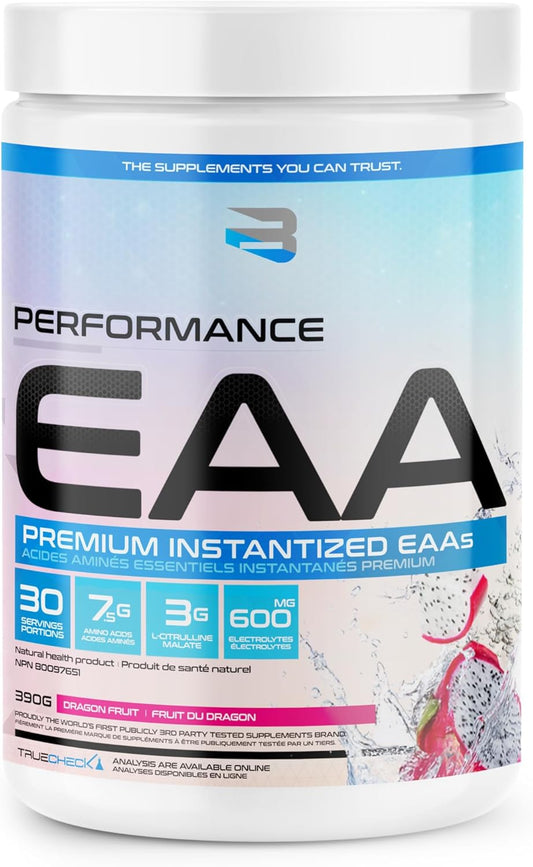 Believe Supplements 高性能 EAA - 必需氨基酸配方 | 促进肌肉恢复、性能和补水 | 提供无糖美味口味!(30 份,火龙果口味)