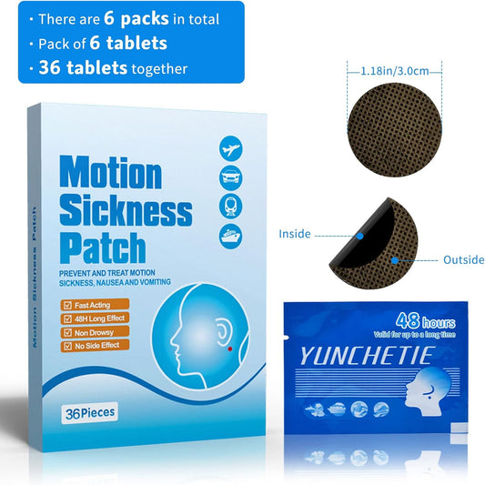 36片晕车贴,晕船贴,适用于游轮、汽车、轮船、飞机旅行