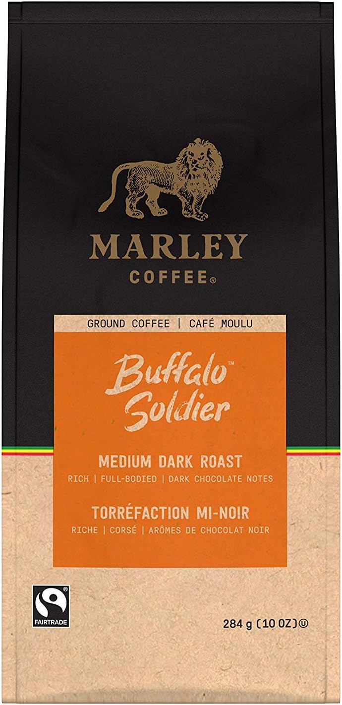 Marley Coffee Buffalo Soldier 研磨咖啡,中深度烘焙,10 盎司