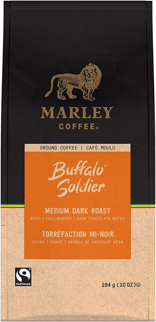 Marley Coffee Buffalo Soldier 研磨咖啡,中深度烘焙,10 盎司