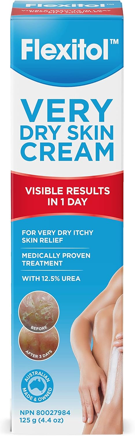 Flexitol Very Dry Skin Cream for Extra, Incredibly Dry Skin – Nourishes, Rehydrates, and Relieves Extremely Dry Skin, Ideal for Eczema and Very Dry, Sensitive Skin, with Urea for Moisturisation (125g)