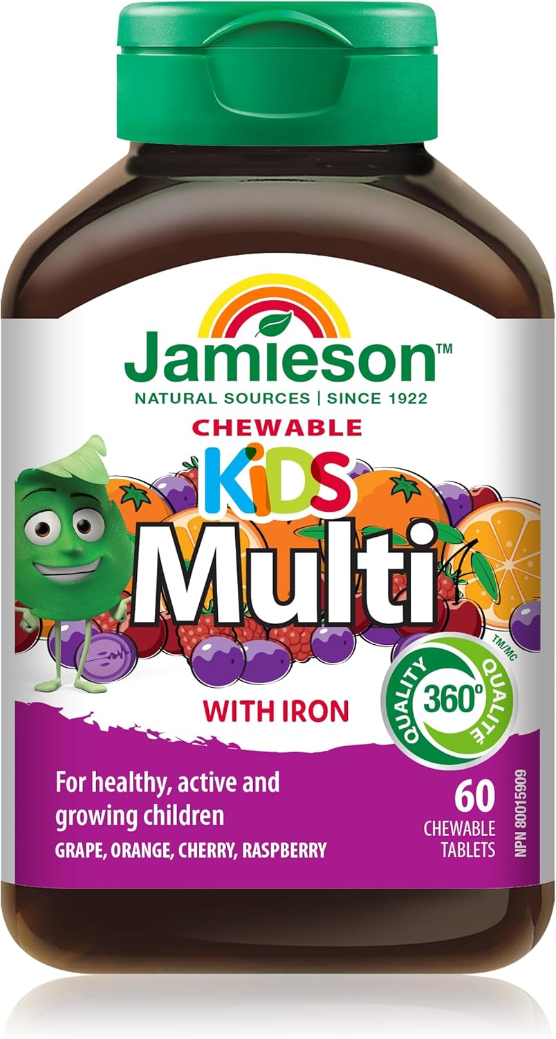 Jamieson 100% 儿童复合维生素咀嚼片 60 片 + 维生素 D 400IU 儿童咀嚼片 100 片