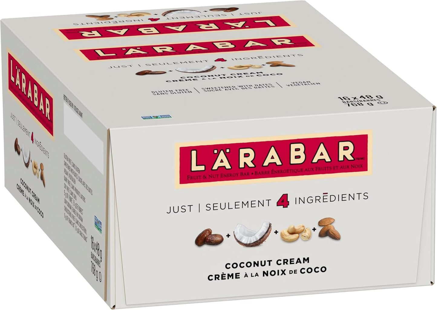 LÄRABAR Coconut Cream, Fruit and Nut Energy Bar, Pack of 16 Bars, Gluten Free, Vegan, Family Pack, Snack Bars, 768 Grams Package