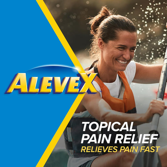 AleveX 局部止痛乳液 - 用于缓解肌肉和关节疼痛、背痛和关节炎疼痛,含有强效清凉薄荷醇和樟脑,配有按摩滚珠涂抹器,72 克