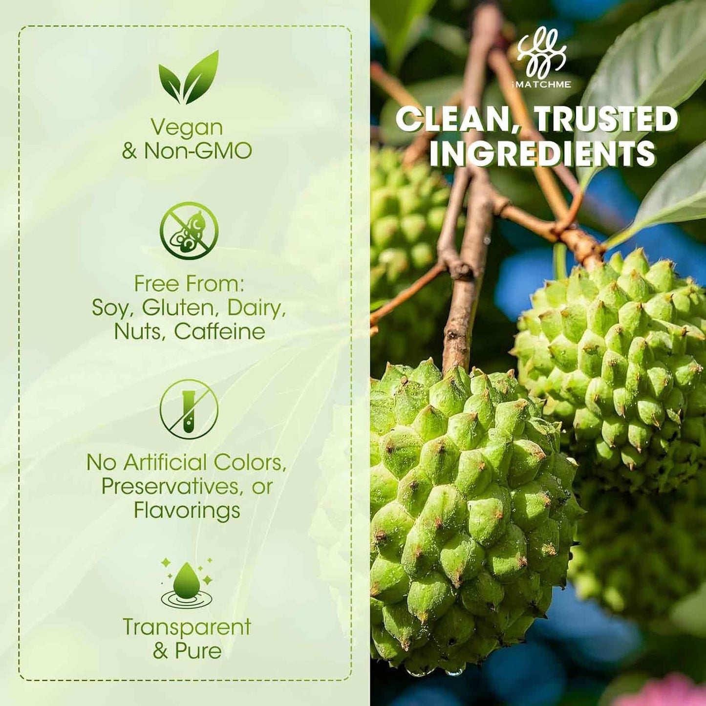 iMATCHME 刺果番荔枝液態滴劑,用於細胞支持和再生、免疫系統和腸道健康支持、純刺果番荔枝苦味液、高吸收率、無糖/無麩質、天然香料,1 液體盎司