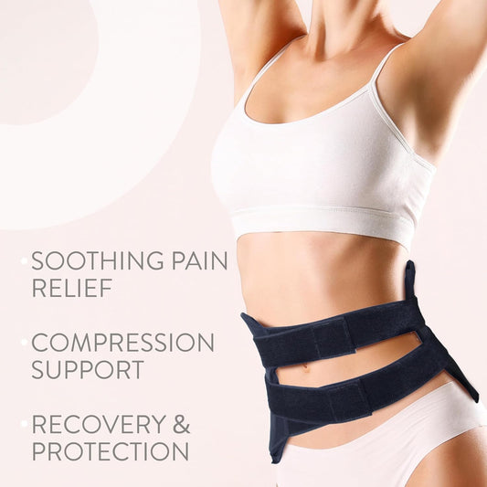 ORRY 背部凝胶冰袋 - 可重复使用的压缩凝胶绷带,用于冷/热疗法 - 缓解背部疼痛、腰部疼痛 - 易于调节(黑色)