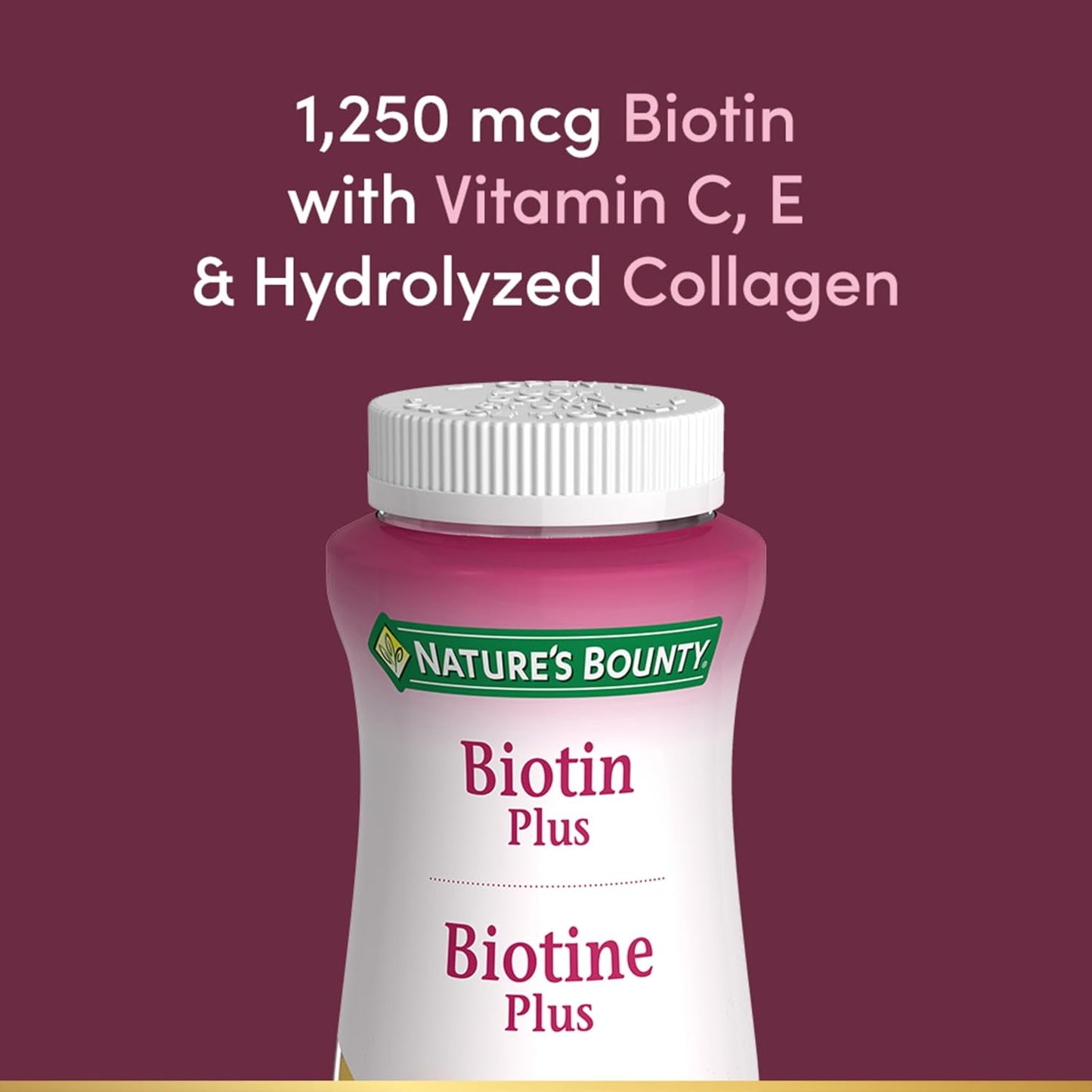 NATURE'S BOUNTY Biotin Plus Vitamin C & E, Helps Maintain Health Of Normal Hair And Skin, Ummies, 200 g