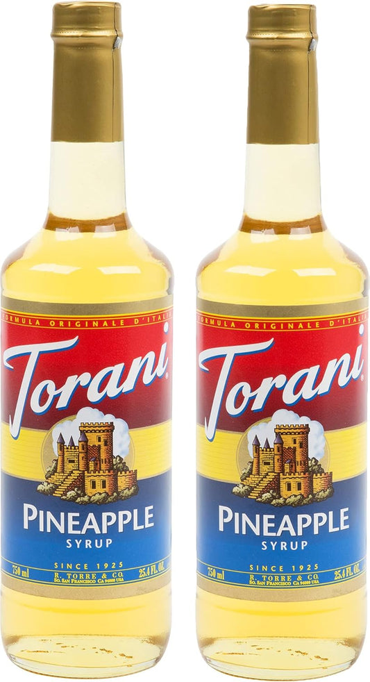 Torani Pineapple Flavour Syrup, 750ml bottle, 2 Pack yellow