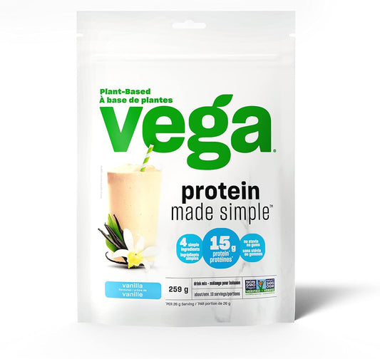 Vega Protein Made Simple - 香草味(259克)和蛋白质与绿色巧克力味(19份)植物基蛋白粉加蔬菜,n,非转基因,豌豆蛋白,男女适用,618克(包装可能有所不同)