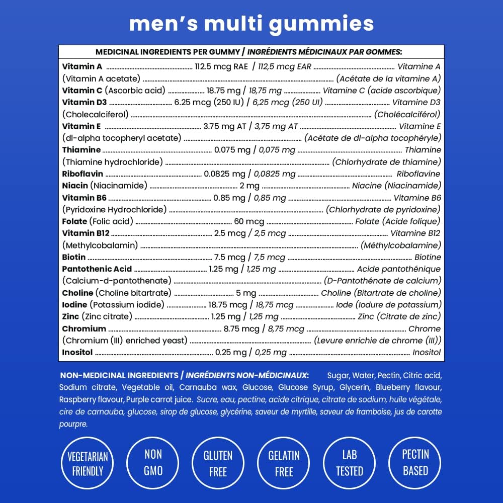 (2-Pack) Multivitamins for Men | Mens Multivitamin Gummies | Bones, Brain, Heart, Immune & Energy Supplement | Mens Vitamin A, B, C, D, E, Biotin & Folic Acid | 120 Gummy Vitamins