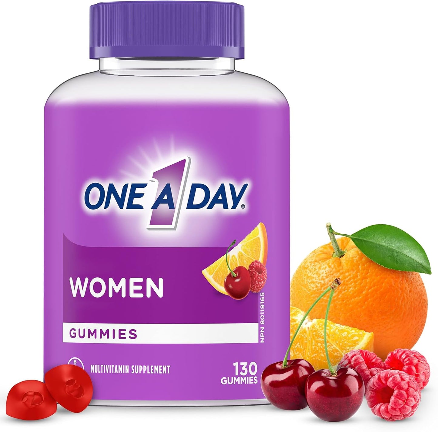 每日一片女士复合维生素软糖 - 每日补充女性所需维生素软糖,含维生素 A、C、D 和锌,有助于增强免疫功能,含生物素,有益于头发、皮肤和指甲健康,130 粒软糖