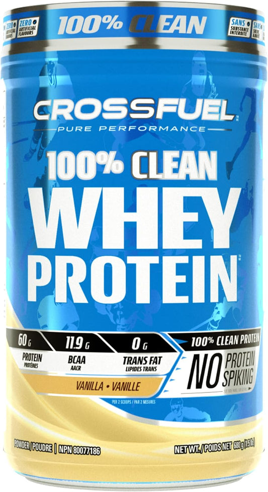 浓缩乳清蛋白,香草味,无蛋白质添加 - 60 克纯蛋白质和 11 克 BCAA,用于补充能量、恢复体力、健康零食,不含违禁物质、添加糖、人工色素或香精,1.5 磅