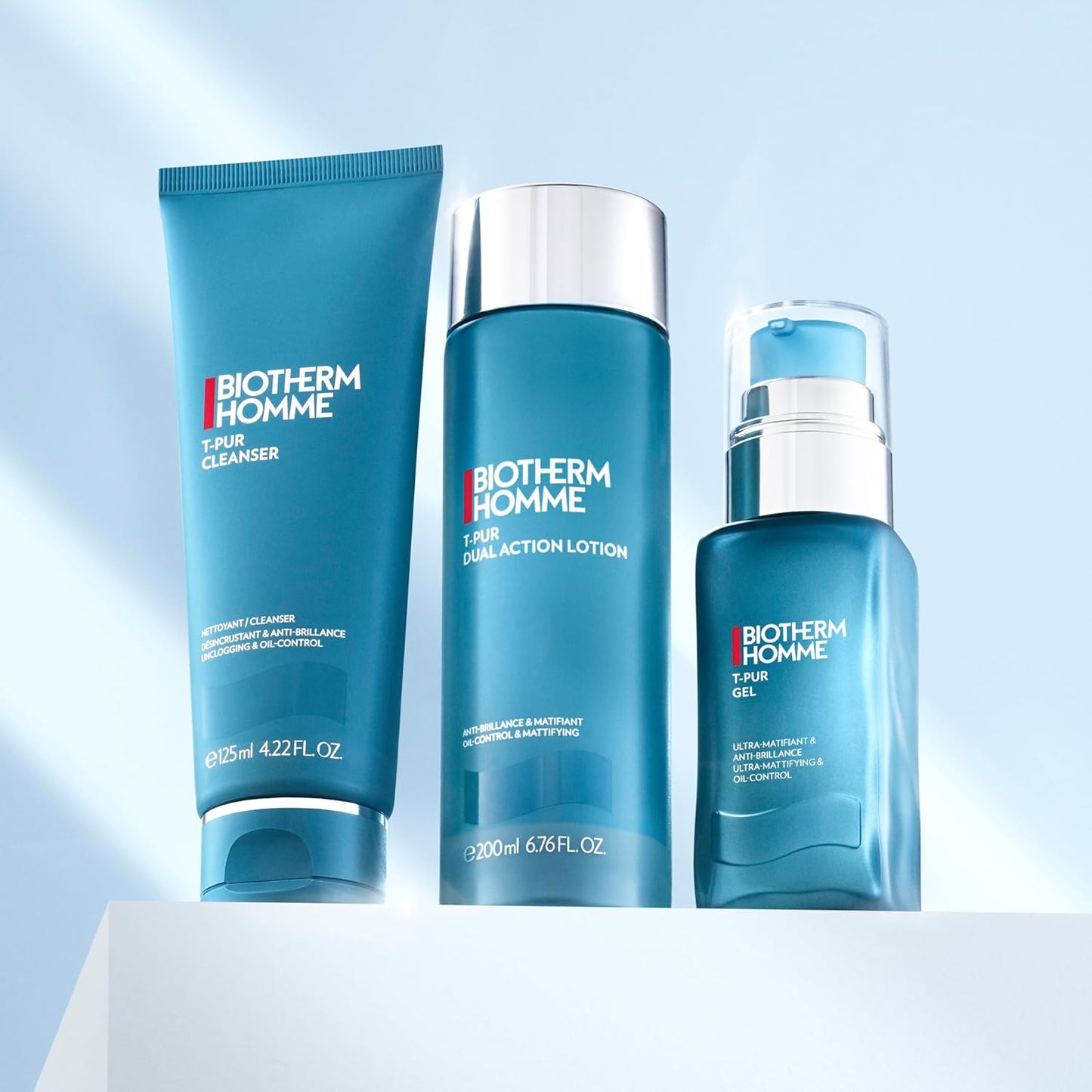 Biotherm Homme Face Wash for Men, T-Pur Anti Oil & Shine Clay Cleanser, Purifying Exfoliating Facial Cleanser with Zinc for Men For Normal to Oily Skin, Christmas Gifts For Men, 125 ml