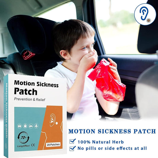 Sea Sickness Patch, 20 Count Motion Sickness Patches- Relieves Dizziness from Seasickness and carsickness, Suit for Travel of Car and Boat Rides, Cruise and Airplane