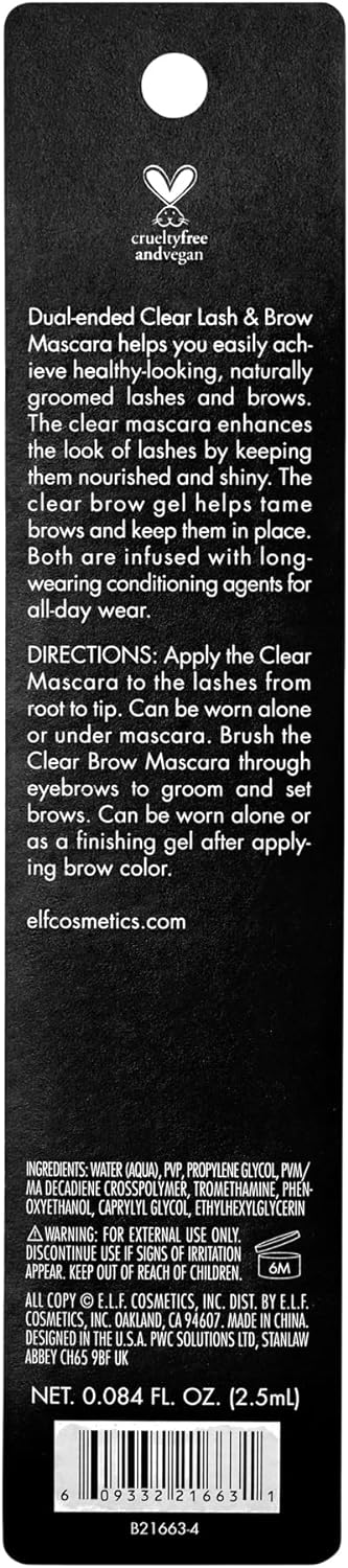 e.l.f. Squeeze Me 润唇膏,保湿润唇膏,带来纯粹的色彩和透明眉毛和睫毛膏 | 双面透明凝胶 | 调理配方