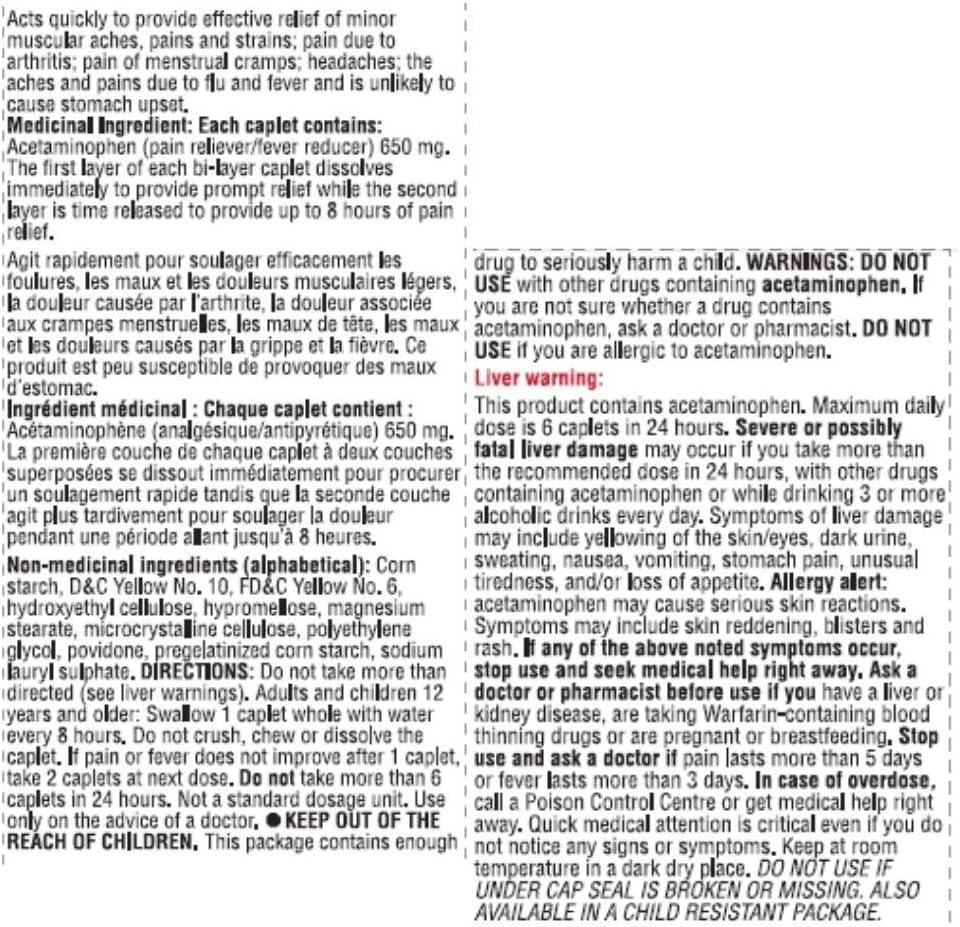 Stanley Pharmaceuticals Arthritis Pain Relief Tablets USP 650 Mg 100 count(packaging might vary)