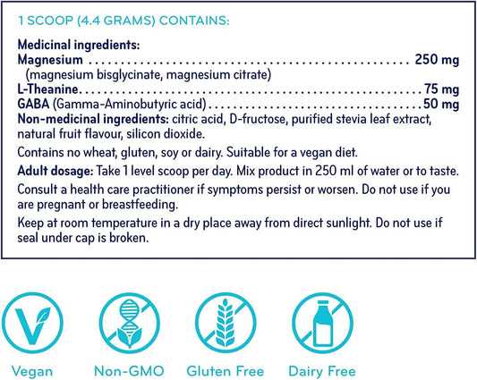 SISU 鎂 250(雙)甘氨酸和檸檬酸鹽粉末 | 有助於暫時促進放鬆,最大限度地降低壓力水平並改善睡眠品質 | 包含 GABA 和 L-茶氨酸 | 非轉基因,無麩質,覆盆子 133 克
